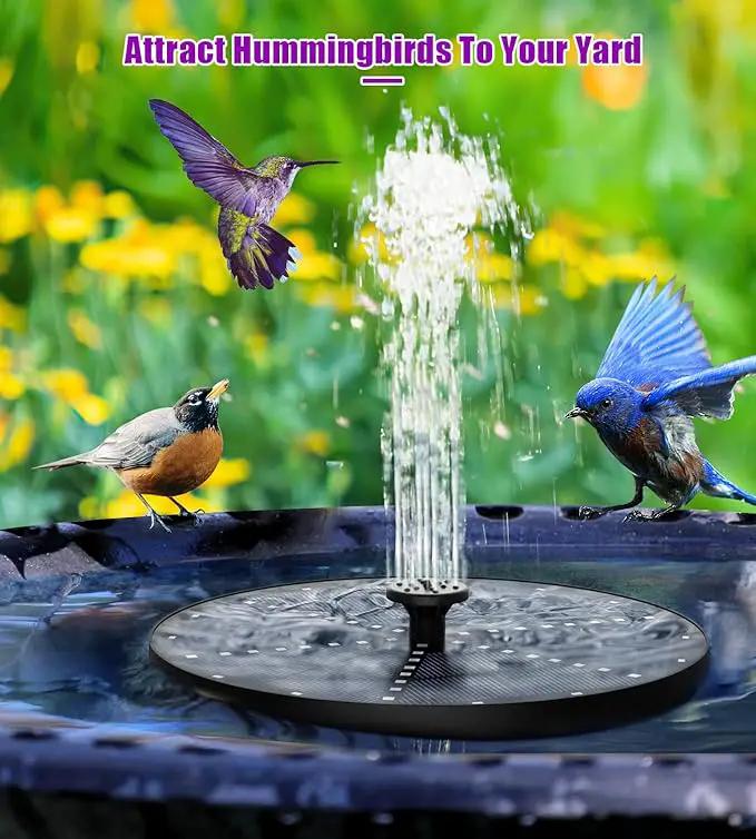 SZMP Solar Fountain 4W Bird Bath Fountains Upgraded 60 LED Lights, Solar Powered Fountain Pump Built-in 4000 Battery with 7 Nozzle & 4 Fixer, Solar Water Fountain for Garden, Bird Bath, Pool, Pond by GreenHaven Gardens