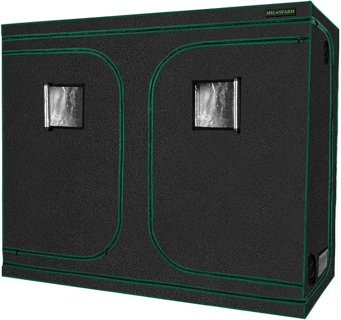 MELONFARM 4x8 Grow Tent, 96"x48"x80'' High Reflective 600D Diamond Mylar Canvas with Observation Window and Floor Tray for Hydroponic Indoor Plant Growing by GreenHaven Gardens