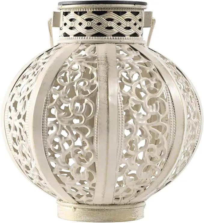 MAGGIFT 2 Pack Hanging Solar Lights for Outside,Solar Lanterns Outdoor Waterproof,Retro Hanging Lantern with Handle for Yard, Garden Decor, Gardening Gifts, Mom Birthday Gift, Beige White by GreenHaven Gardens