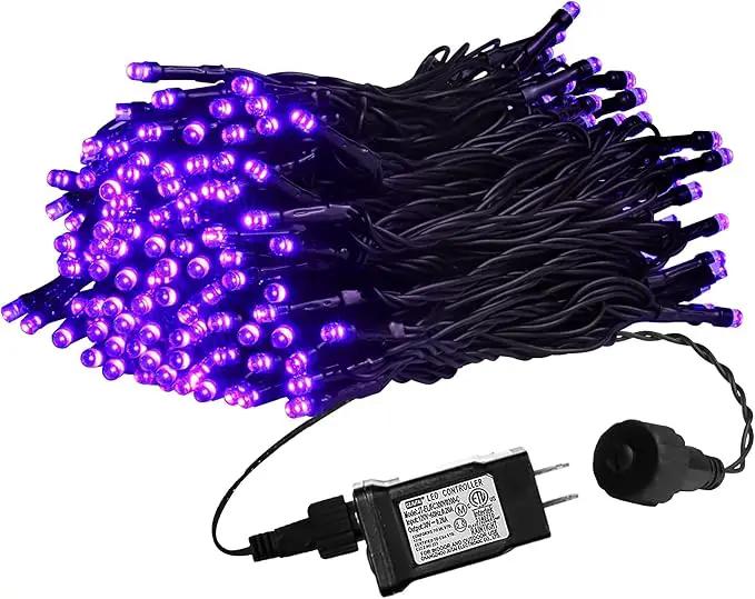weillsnow Purple Christmas Lights, 200 LED 66Ft Plug in Waterproof Christmas String Lights, 8 Modes with Memory for Outdoor Indoor Garden Tree Patio Christmas Decorations (66FT, Purple) by GreenHaven Gardens