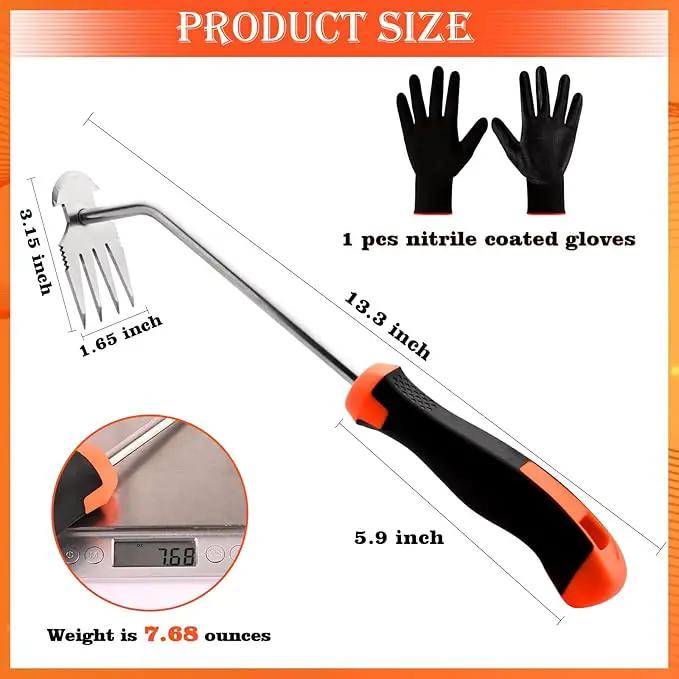 Weed Removal Tool，Portable Garden Weeder Tool，2024 New Manganese Steel Weed Puller Tool with Rubber Handle for Vegetable Gardening Garden Yard Farm Farm Planting & Uprooting Weeding Tool by GreenHaven Gardens