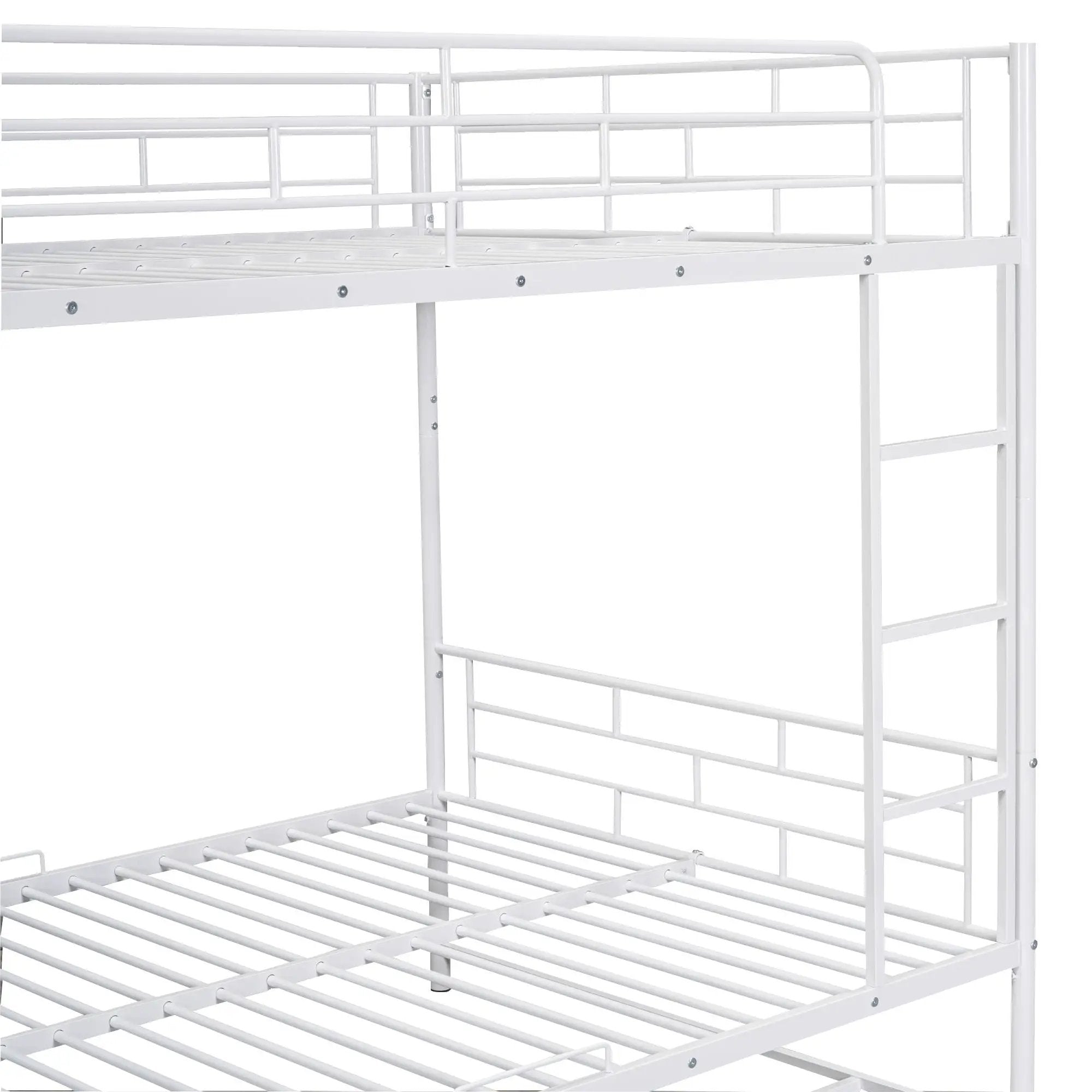 Metal Bunk Bed With Shelf And Guardrails by HouseOfZazla