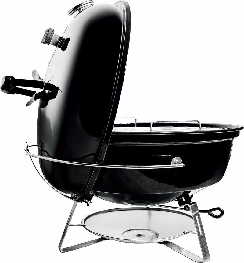 SnS Grills Slow ‘N Sear Travel Kettle, 2-Zone Cook Charcoal Basket and Easy Spin 18” Grate - Portable Charcoal Grill for BBQ Cooking - Travel Kettle 18” by GreenHaven Gardens