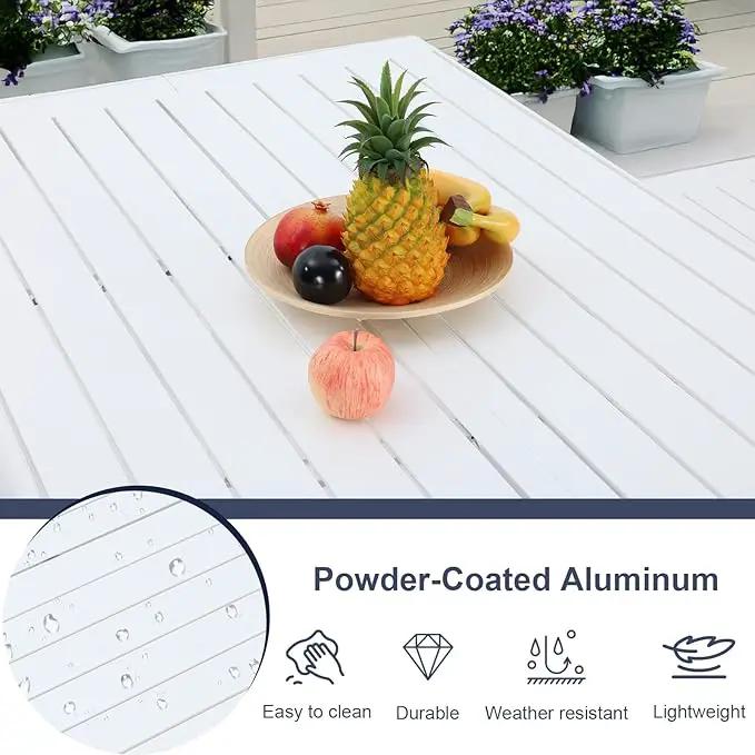 Aoodor 3-Piece Outdoor Patio Dining Set, Aluminum Furniture Set with 1 Rectangular Picnic Table and 2 Benches for Garden, Lawn, Yard by GreenHaven Gardens