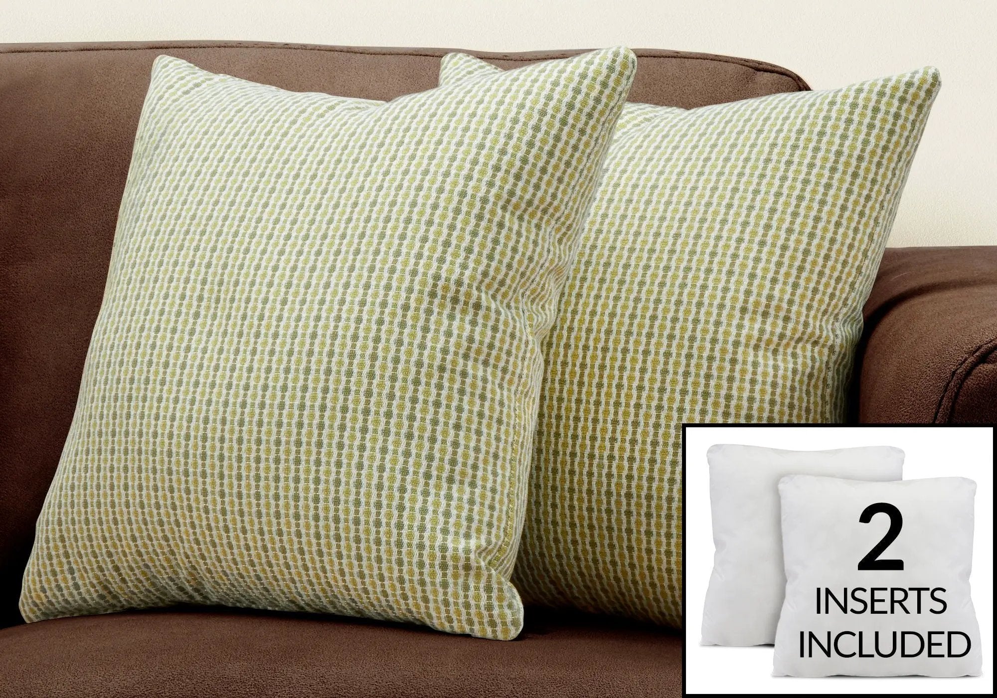Pillows, Square, Insert Included, Decorative Throw, Hypoallergenic by Unique Piece Furniture