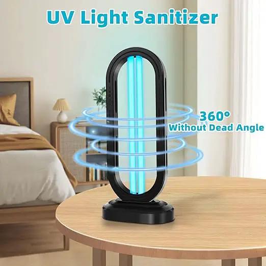 UV Light Sanitizer,4-Speed Timing and Remote Control UVC Home Disinfection Device,Ultraviolet Light Sanitizer for Bed Bugs and Dust Mites,UV Lamp for Whole Room,Black by GreenHaven Gardens