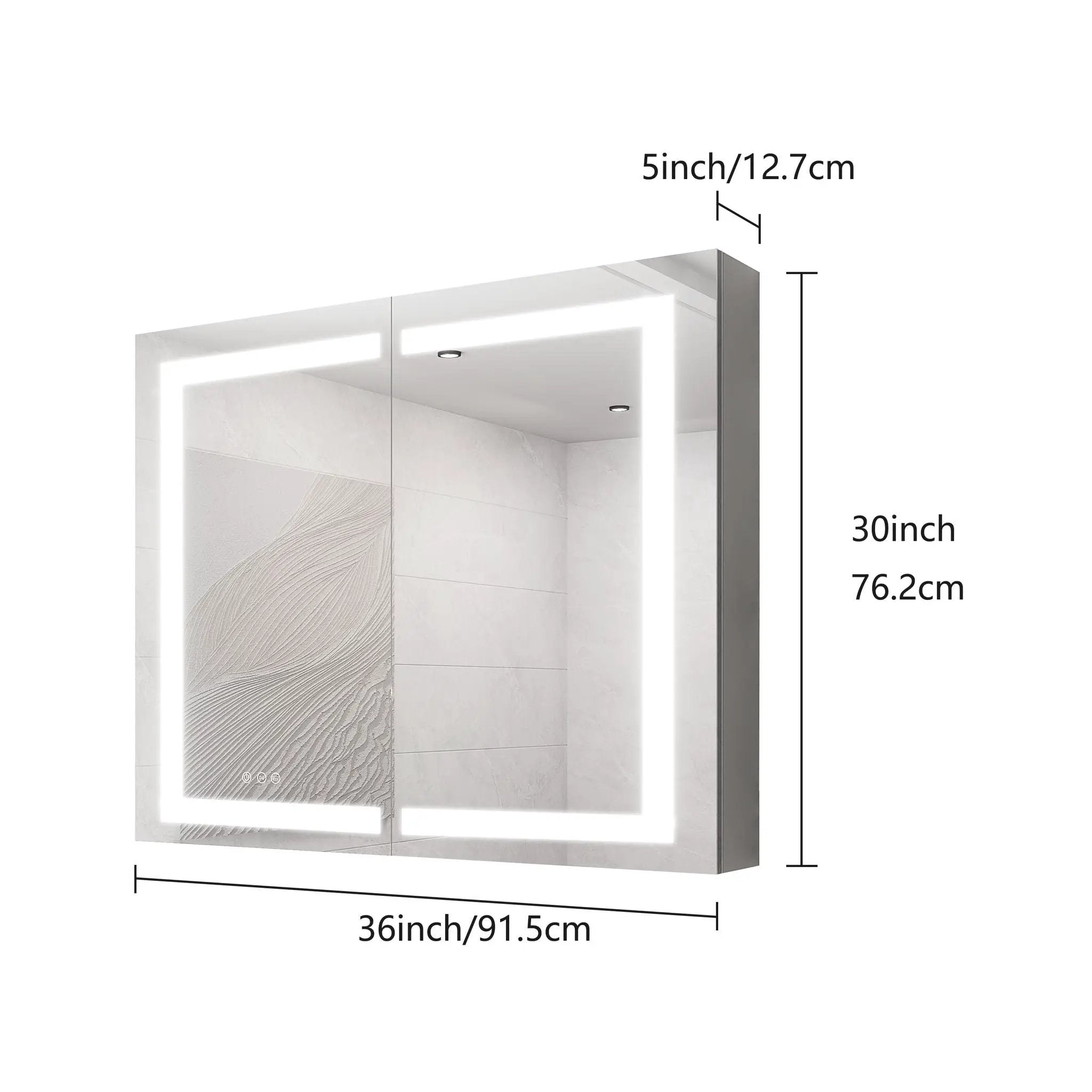 Medicine Cabinet With LED Vanity Mirror, Anti-Fog, Waterproof, Dimmable With Touch Switch by HouseOfZazla