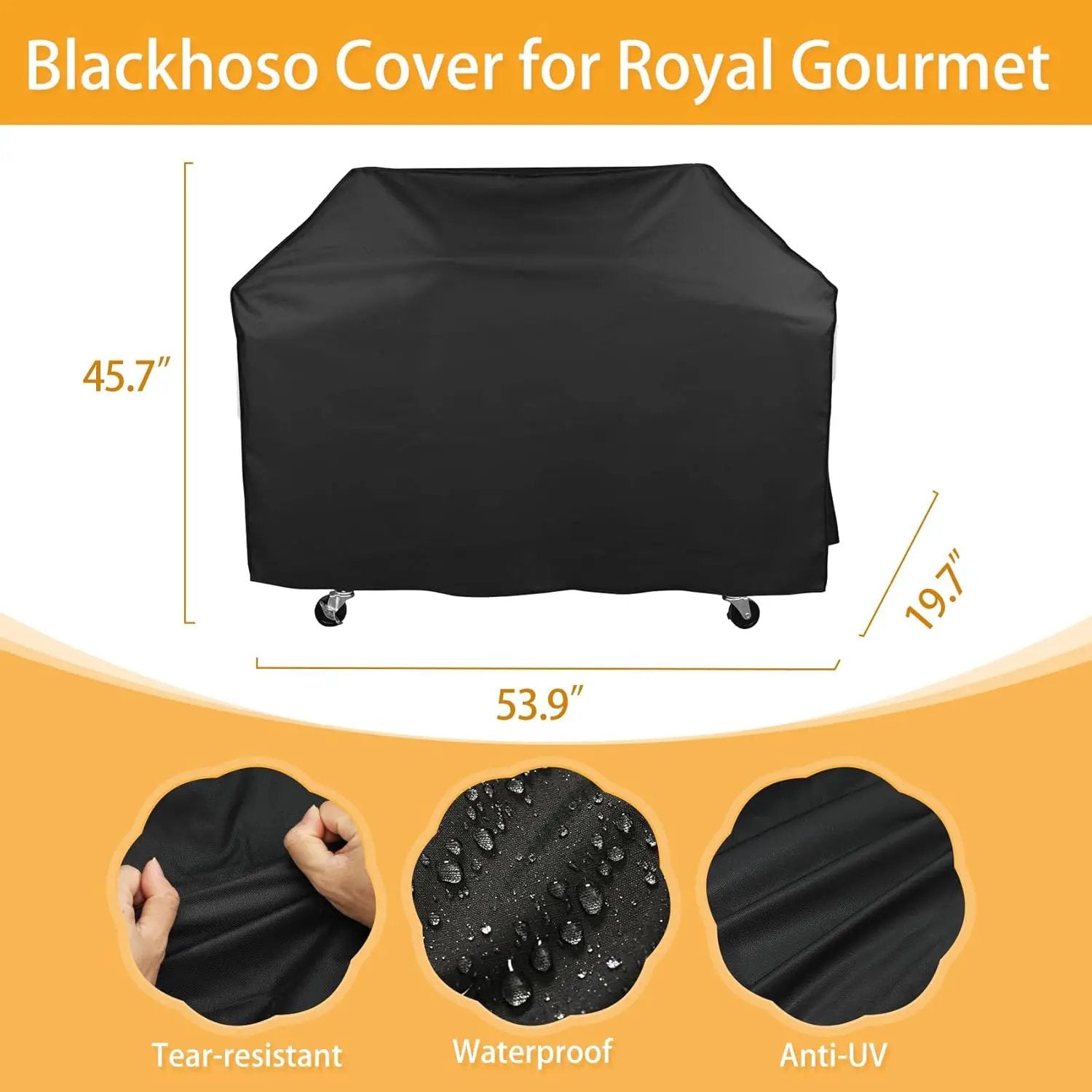 Grill Cover for Royal Gourmet Charcoal Grill CC1830 Series, 54 inch CR5402 Heavy Duty Waterproof UV Resistant Cover for Royal Gourmet GA5401T/GA4402S, Outdoor Barbeque Grill Accessories by GreenHaven Gardens