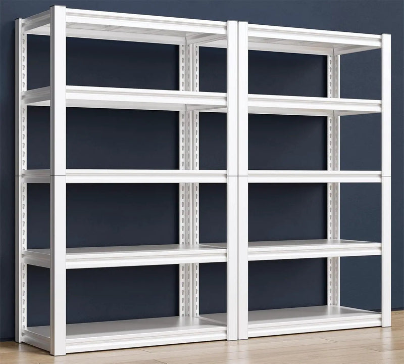 Raybee Garage Shelving Heavy Duty 2000LBS Storage Shelves Heavy Duty Shelving 5 Tier White Metal Shelves Pantry Shelf for Kitchen Closet Basement Warehouse 2 Pack by GreenHaven Gardens