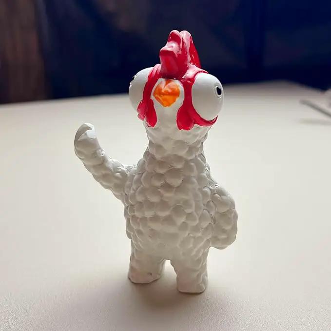 Jxueych Rebellious Chicken Figurine, Miniature Chicken Standing 3.7 Inch, Adorable Mini Chicken for Enthusiasts and Quirky Decor Lovers by GreenHaven Gardens