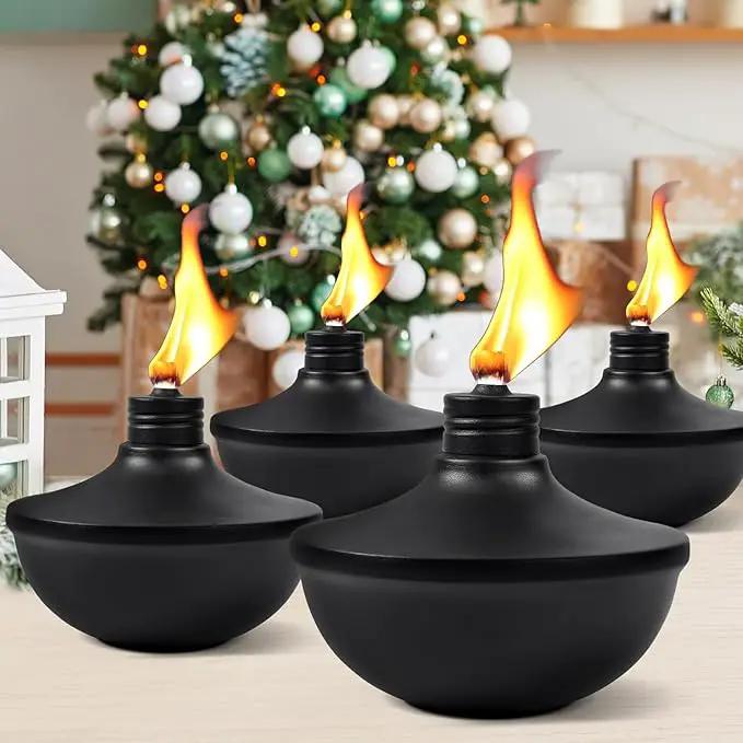 2-Pack Upgraded Tabletop Torches, 24 oz Citronella Torch Lights, Refillable Torch with Wicks, Covers, and Funnel Included - Ideal for Garden, Patio, Deck, Yard, Party, Landscape by GreenHaven Gardens