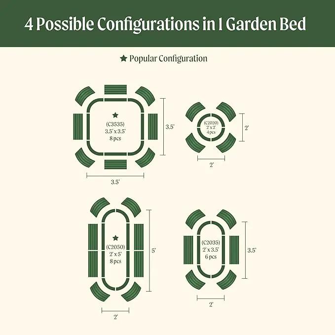 Vego garden 32" Extra Tall Raised Garden Bed Kits, 4 in 1 Modular Raised Planter Box for Vegetables Flowers Fruits Oval Metal Raised Garden Bed- Modern Gray by GreenHaven Gardens