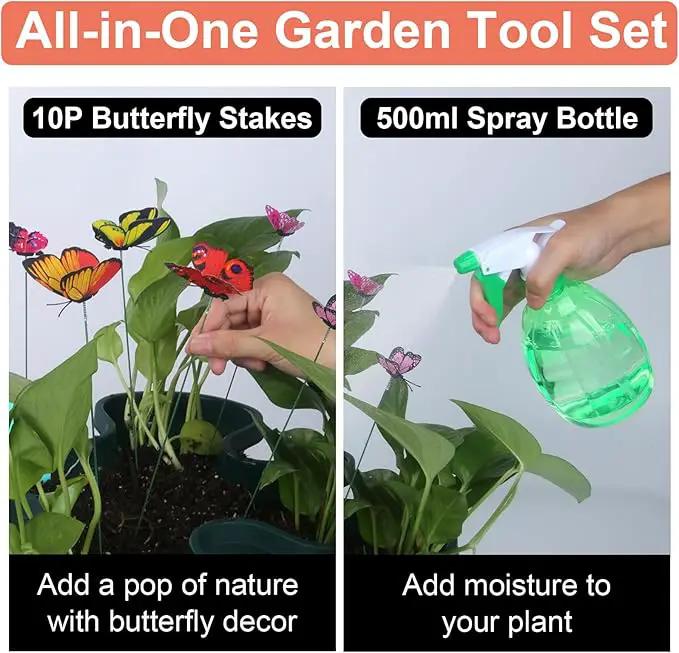 Vertical Planter, 6 Tier Stackable Strawberry Planter with Garden Tool Set, Movable Indoor/Outdoor Garden Herb Pot for Growing Vegetables and Succulents, Green by GreenHaven Gardens