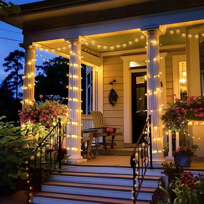 JMEXSUSS 2 Pack Solar String Lights Outdoor Waterproof - Total 400 LED 151FT Solar Lights Outdoor, 8 Modes Warm White Christmas Light for Outside Patio Yard Tree Garden Christmas Decorations by GreenHaven Gardens