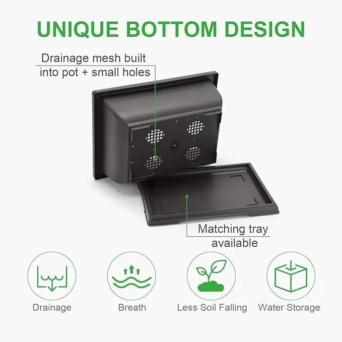 GROWNEER Bonsai Pots 3 Packs 11 Inch Bonsai Training Pot with Humidity Trays and Repotting Mat Tree Starter Kit Growing Planter for Garden Yard Office Indoor Outdoor by GreenHaven Gardens