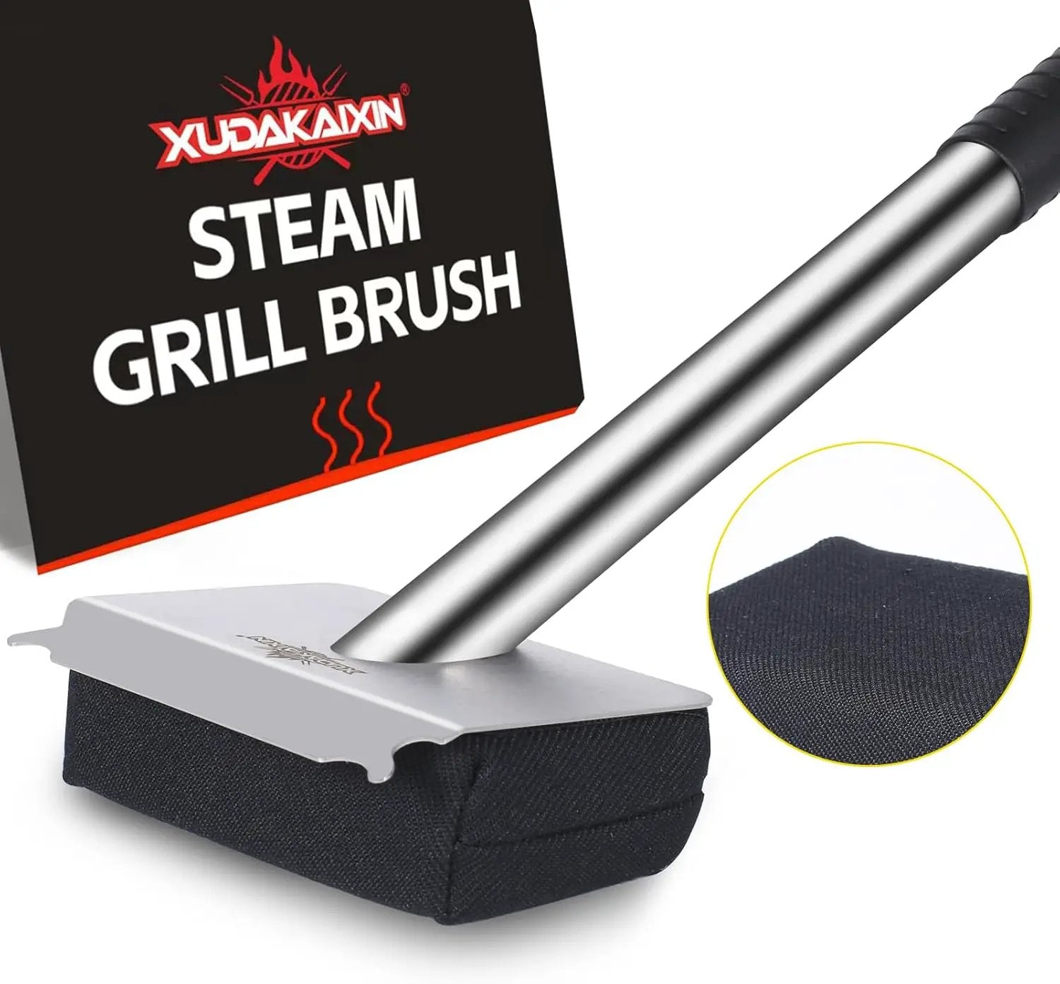 Steam Grill Brush Bristle Free,[Ultra Safe & Efficient] Grill Cleaner for Outdoor Grill,BBQ Replaceable Scraper Cleaning Head,Grill Brush BBQ Accessories,Gifts for Men/Dad by GreenHaven Gardens