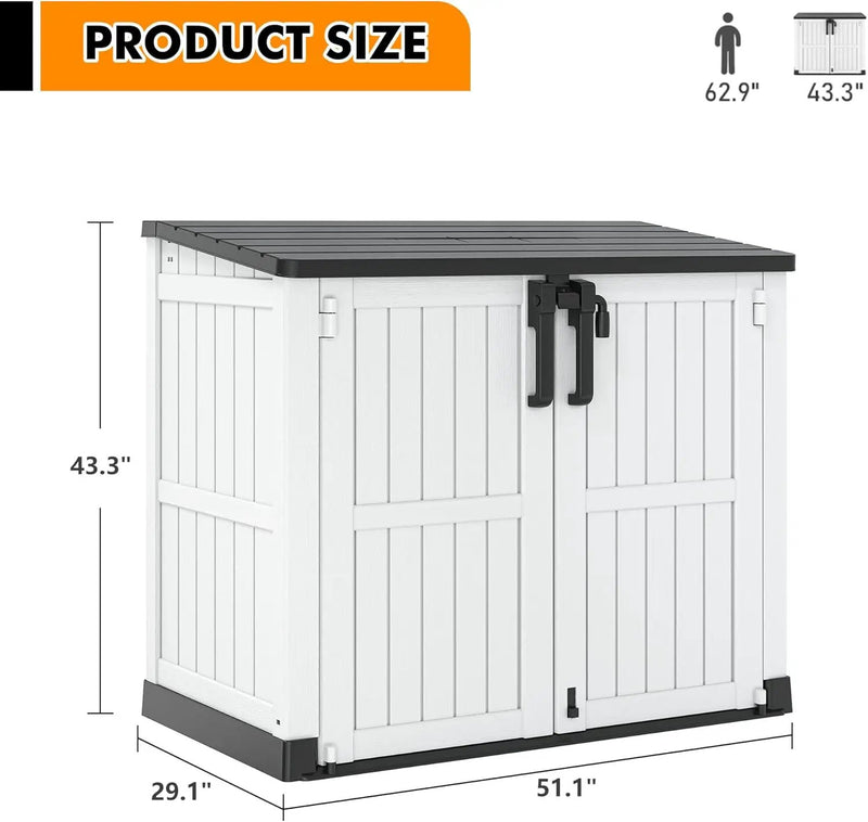 NUNU LAB Outdoor Storage Cabinet 36 Cu.Ft Garden Storage Shed Waterproof Lockable for Garden Hoses, Generator, and Lawn Mower by GreenHaven Gardens