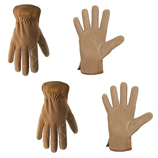 HLDD HANDLANDY 2 Pairs Leather Gardening Gloves for Men, Utility Work Gloves for Gardening, Yardwork, Construction, Mechanics, Great Garden Gifts for Men Women by GreenHaven Gardens