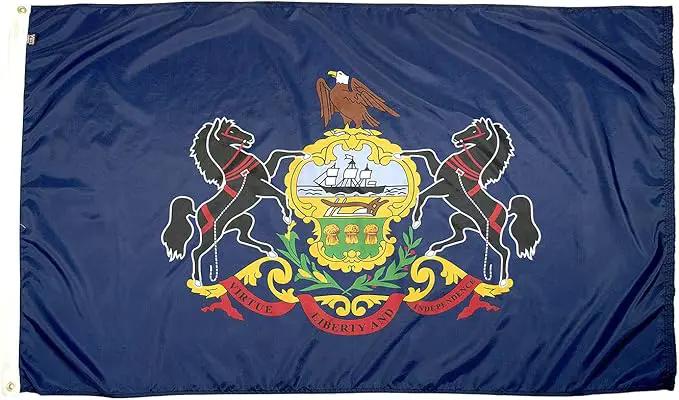 FlagSource Pennsylvania Nylon State Flag, Made in USA, 5x8' by GreenHaven Gardens