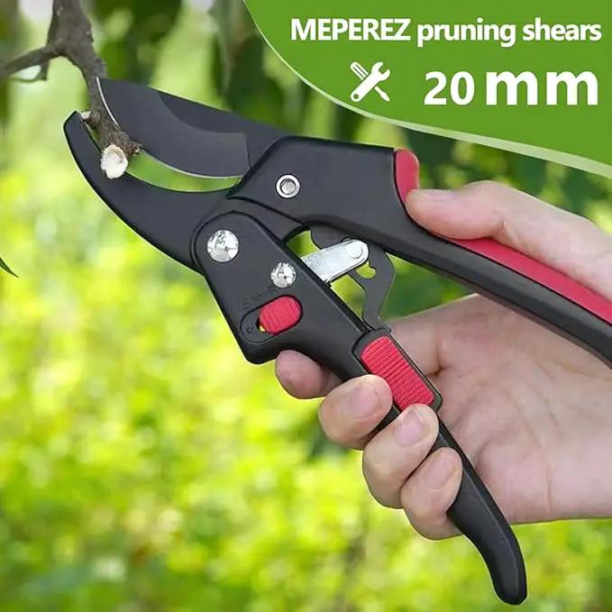 Upgraded Garden Clippers, Adjustable Germany Pruners, Work 3 Times Easier, Professional Pruning Shears, Cutting Rose, Flower, Hedge, Stem, Sharp Gardening Scissors, Arthritis Weak Hand Snips by GreenHaven Gardens