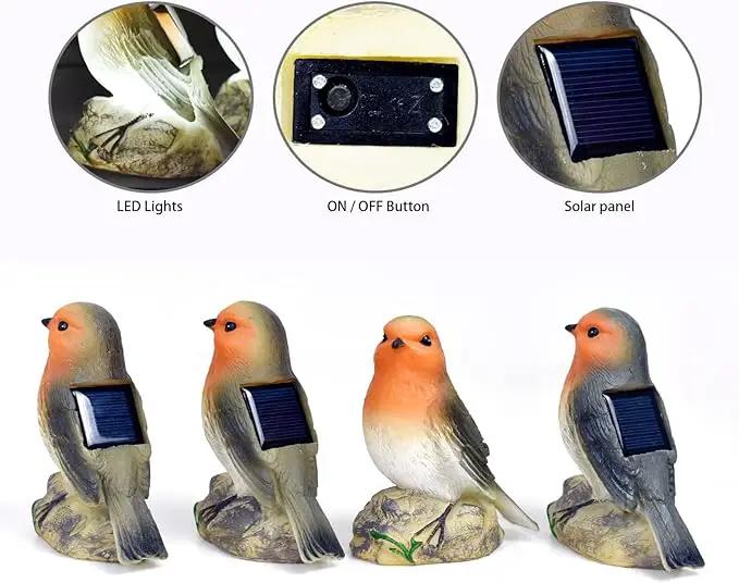 Solar Garden Outdoor Statues Bird Lights, Cute Birds Garden Decor for Outside, Christmas Birthday Gifts for Women, Unique Mother Grandma Housewarming Gifts and Yard Decoration by GreenHaven Gardens