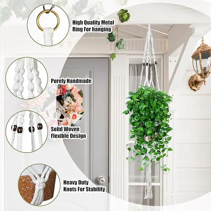 Hoteam 12 Pcs Macrame Plant Hangers Macrame Hanging Planters for Indoor Plants Handmade Boho Hanging Baskets Flower Pots Holder for Outdoor Home Wall Decor by GreenHaven Gardens