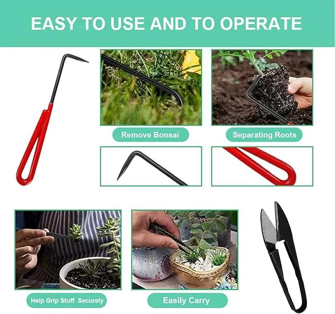 Voilamart 14 Piece Bonsai Tools Kit with Case, Carbon Steel Scissor Cutter Shear Set Garden Plant Tools by GreenHaven Gardens
