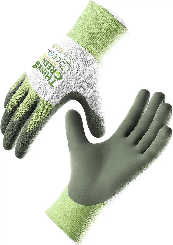 COOLJOB 3 Pairs Gardening Gloves for Women Men, 100% Recycled Polyester with Rubber Coated for Garden Patio Yard Lawn Work, Green, White & Grey, Small Size by GreenHaven Gardens