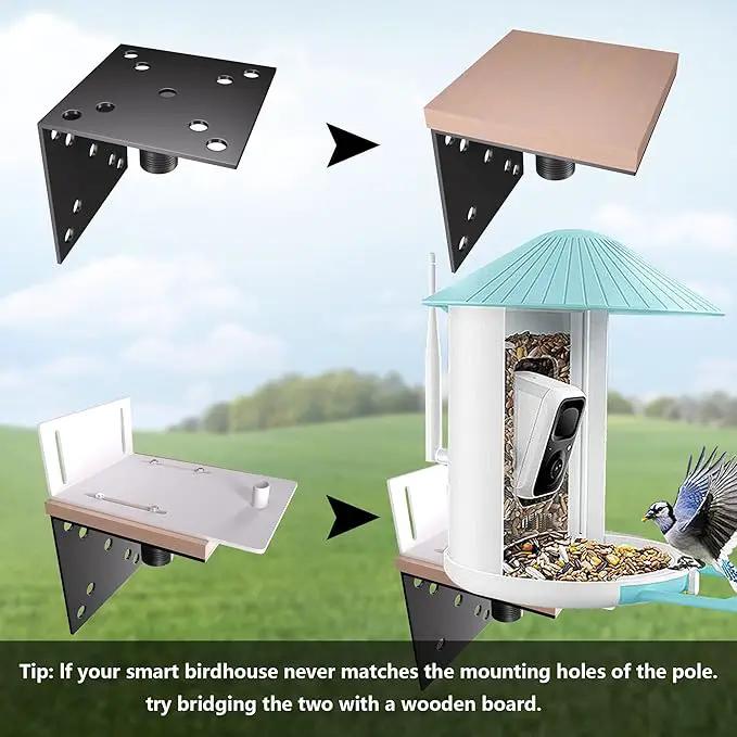 Bird Feeder Pole Stand,95 Inch House Pole for Outdoors Weather Station,Heavy Duty Metal Mount Kit Adjustable Multifunctional Bird Feeder Stand by GreenHaven Gardens