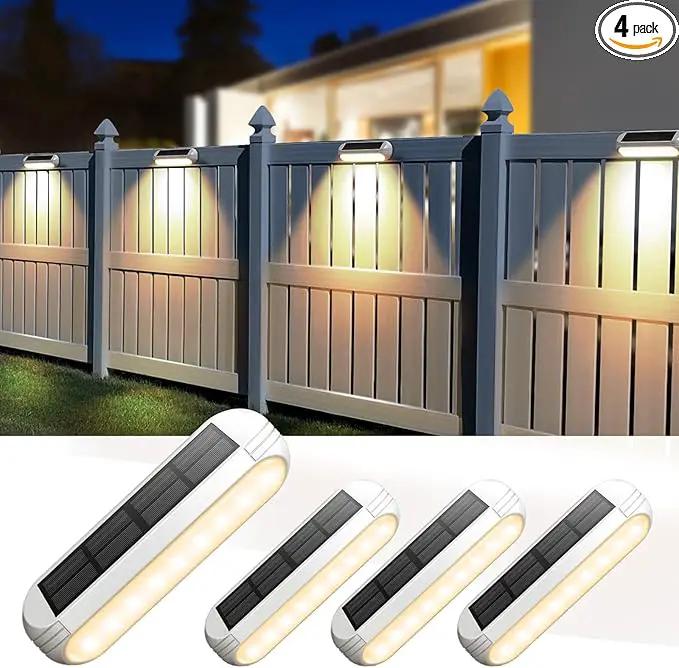 Solar Outdoor Lights 4 Pack, Bright Fence Lights with Multi-Color Changing & Warm White Mode, Upgraded Solar Step Lights Outdoor Waterproof for Garden Deck Post Stair Yard and Wall by GreenHaven Gardens