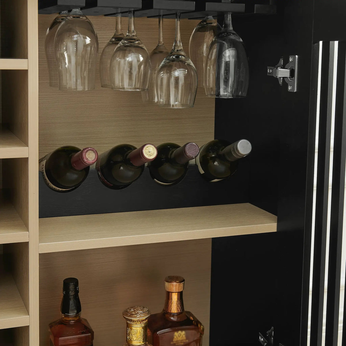 Mid Century Modern Fluted Hollowed Out Liquor Cabinet, photo 7 of 10