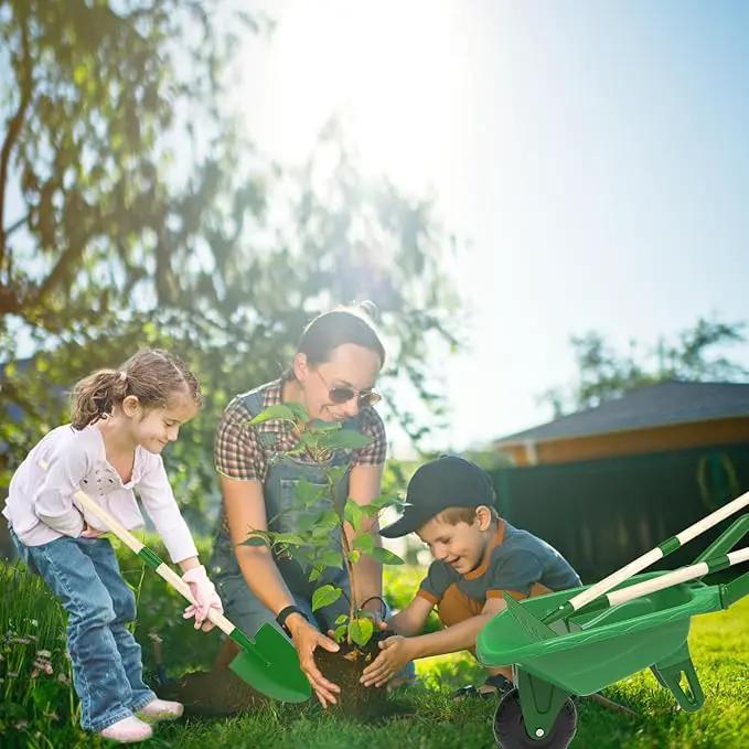 Kids Gardening Tools Outdoor Toys Set Backyard Play with Wheelbarrow Educational STEM Learning Pretend Toys Outdoor Indoor for Toddlers Kids Boys Girls by GreenHaven Gardens