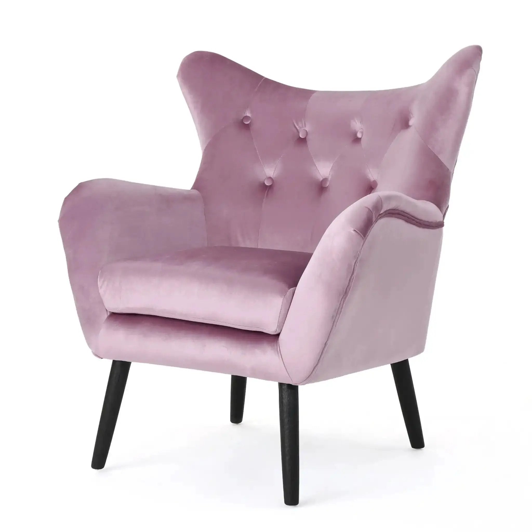 Alyssa Mid Century Upholstered Arm Chair With Wingback Design by HouseOfZazla