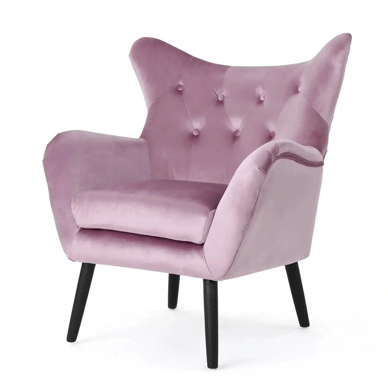 Alyssa Mid Century Upholstered Arm Chair With Wingback Design by HouseOfZazla
