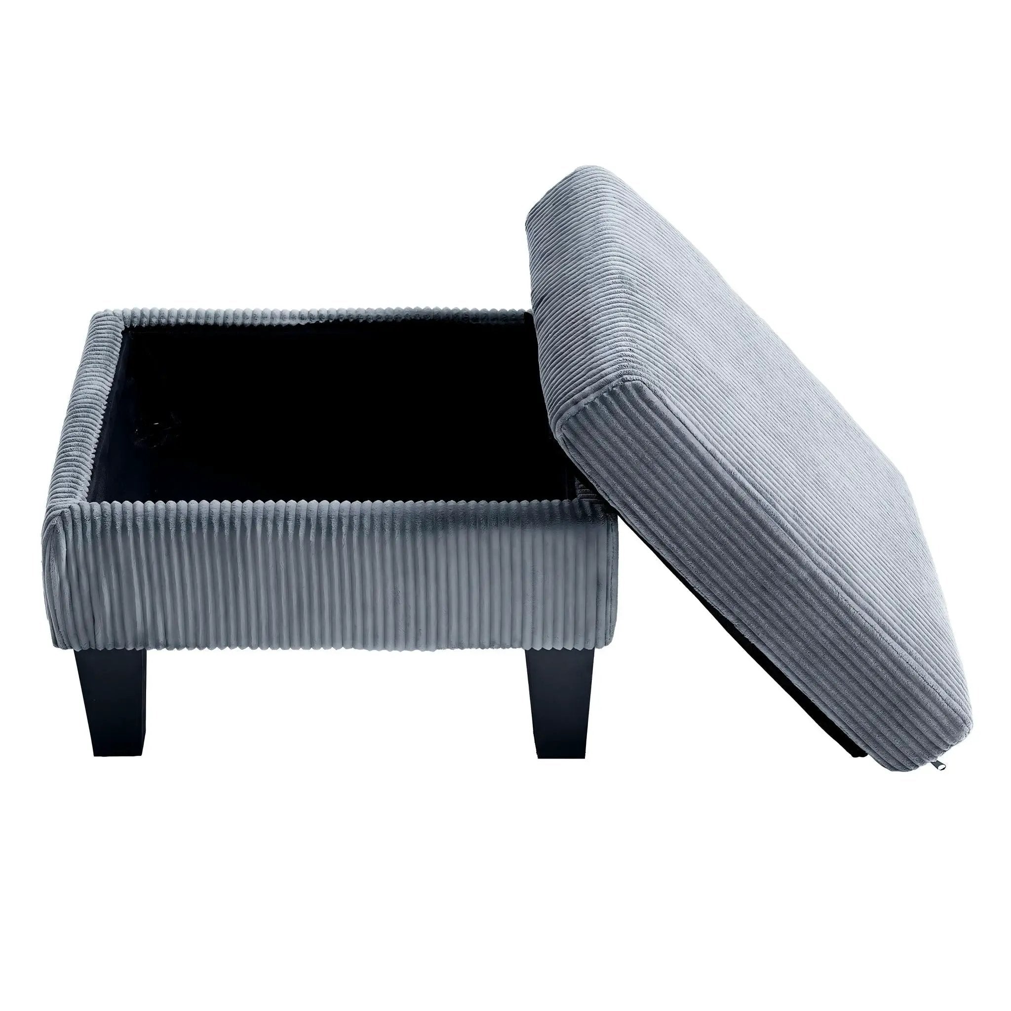 L-Shaped Sectional Sofa With Padded Cashmere, Space Saving Design For Living Rooms & Apartments - Gray by Unique Piece Furniture
