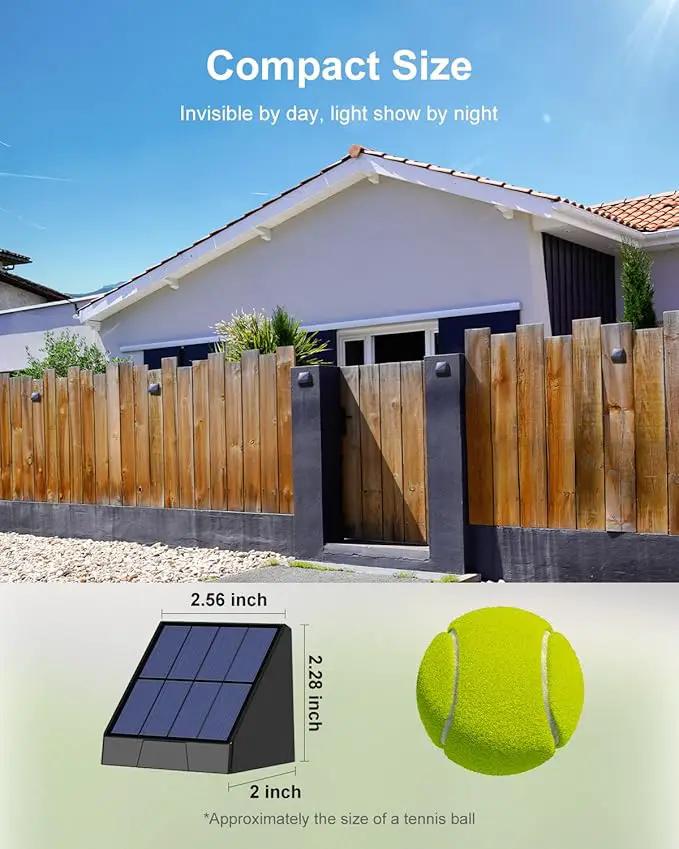 12 Pack Decorative Solar Powered Fence Lights Outdoor Waterproof with Cool White LED Spot Lens, for Outside Wall, Deck, Patio, Yard, Rail, Garage, Pool, Designed for Enhanced Security, Easy Install by GreenHaven Gardens