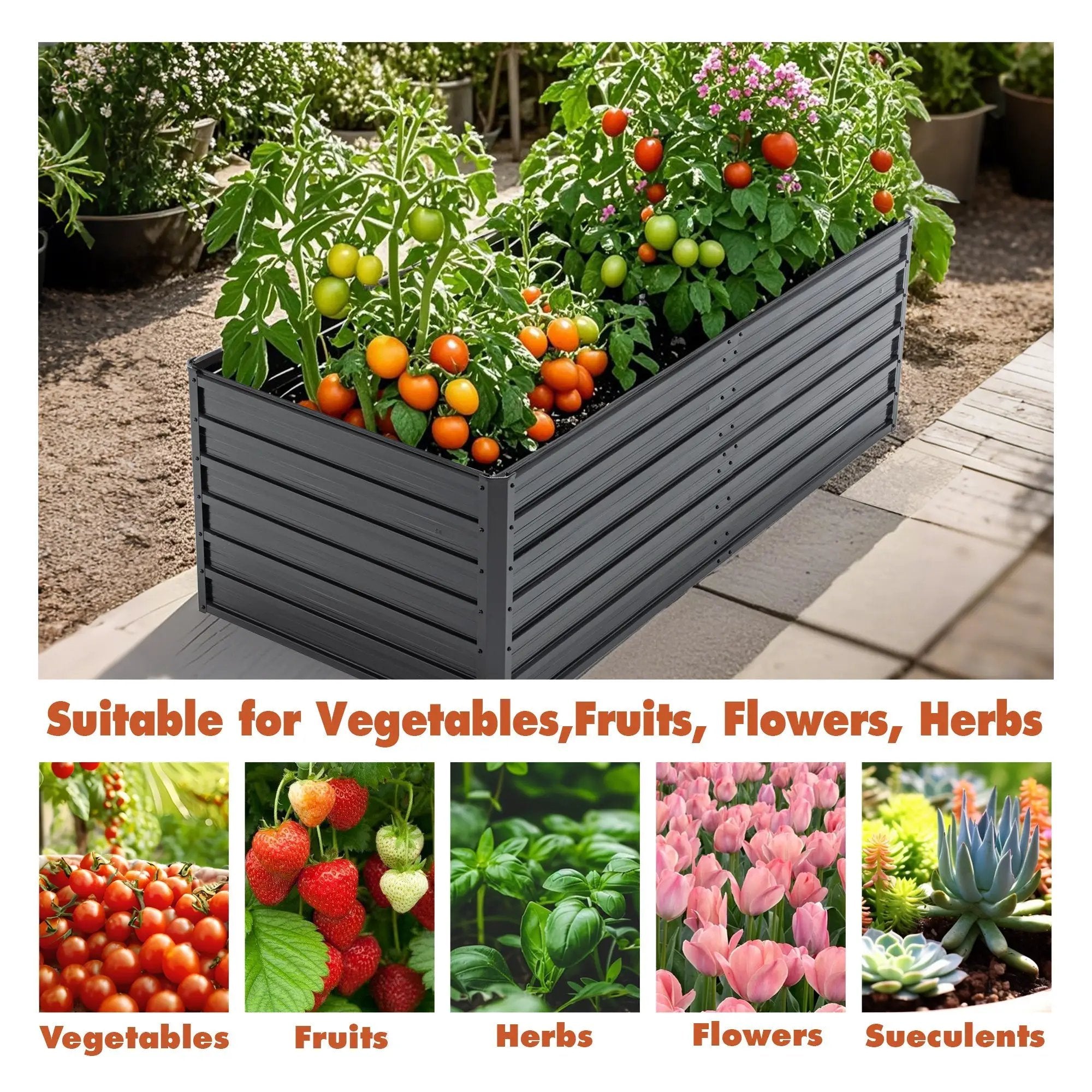 6x3x2 FT Metal Raised Garden Bed for Outdoor Gardening by HouseOfZazla