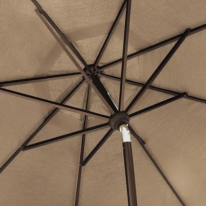 EliteShade USA 10-Year-Non-Fading 9Ft Market Umbrella Patio Umbrella Outdoor Table Umbrella with Ventilation, Heather Beige by GreenHaven Gardens