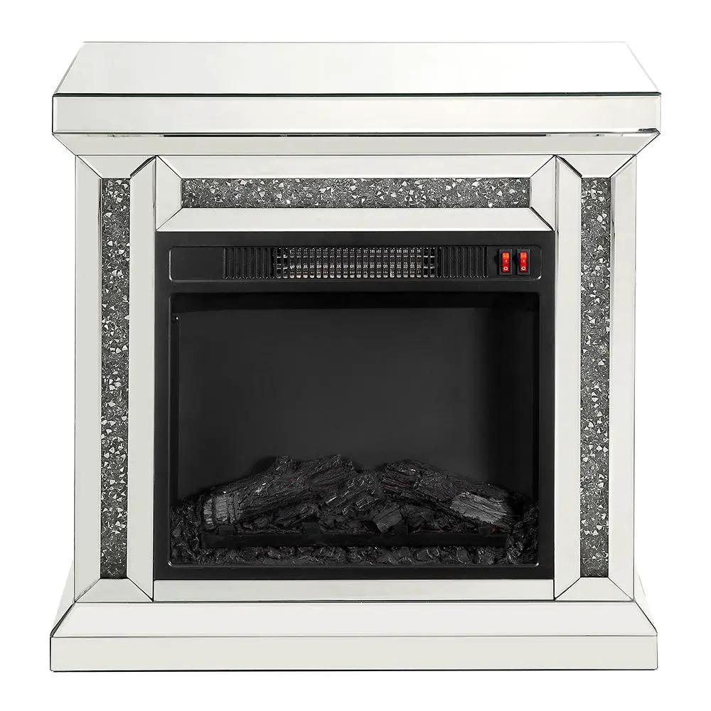 Noralie - 29" Fireplace - Mirrored & Faux Diamonds by Unique Piece Furniture