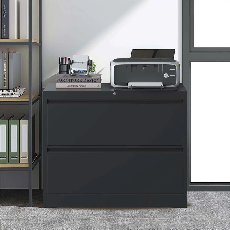Lateral File Cabinet, Heavy Duty Filing Holds Letter/Legal/A4 Files by Unique Piece Furniture