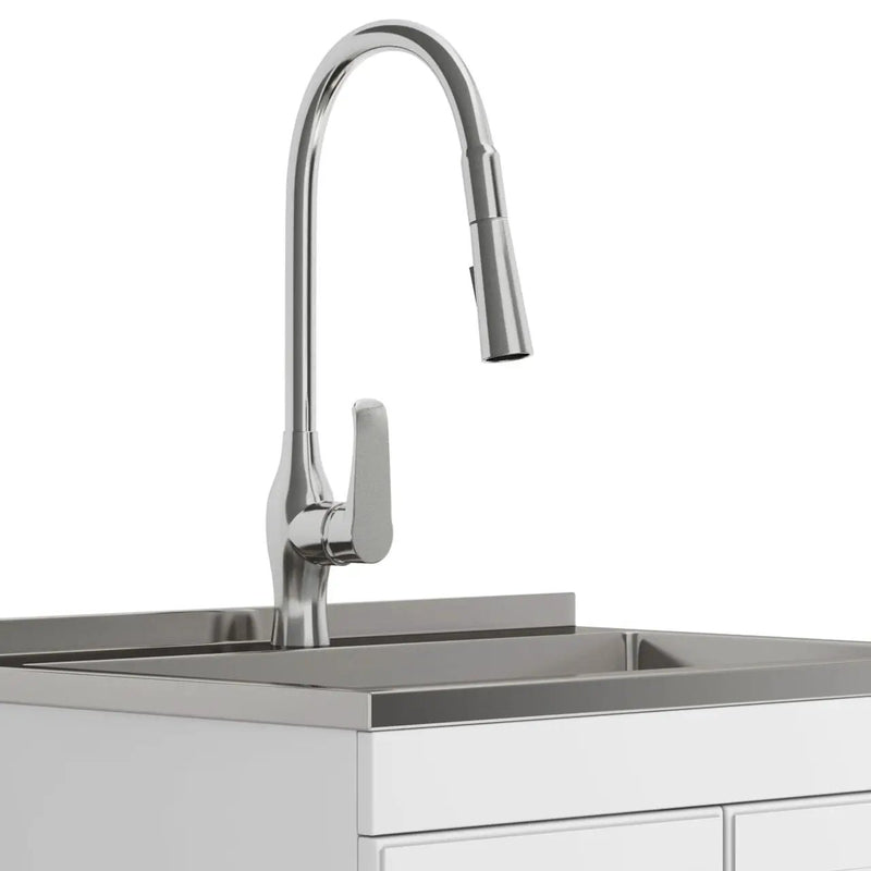 Lawrence - Laundry Cabinet With Faucet And Stainless Steel Sink by Unique Piece Furniture