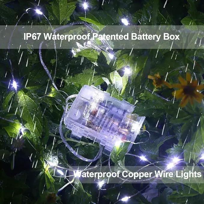 Homemory 4 Pack 20 Ft 60 LED Fairy Lights Battery Operated String Lights with Remote Waterproof 8 Modes Firefly Twinkle Christmas Lights for Party Bedroom Wedding Decorations(Cool White) by GreenHaven Gardens