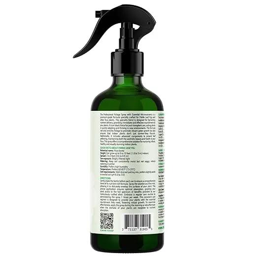 3-1-2 Fiddle Leaf Fig Foliar Spray - Plant Shine & Fertilizer - Premium Spray for Indoor Plants with Essential Nutrients - Fiddle Leaf Fig Plant Food & Fertilizer - Ready-to-Use (16 OZ) by GreenHaven Gardens