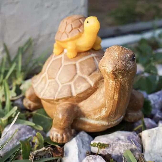 VP Home Mom and Baby Turtle Solar Powered LED Outdoor Decor Garden Light Great Addition for Your Garden, Solar Powered Light Decorations Gifts for Outside Patio Lawn Yard by GreenHaven Gardens