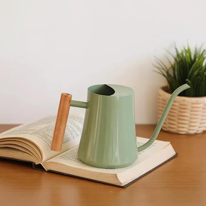 Watering Can Indoor Plants 35oz Sage Green Water Can Indoor Metal Small Water Can Pot with Long Spout for House Bonsai Plants Garden Flower Decorative by GreenHaven Gardens