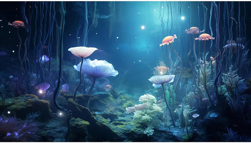 Aquarium Background Surreal Underwater Garden Fish Tank Background Lush Moss Aquatic Plants Tropical Style Landscape Terrarium Tank Backgrounds Under Sea World Aquarium Tank Wallpaper Poster 30x18in by GreenHaven Gardens