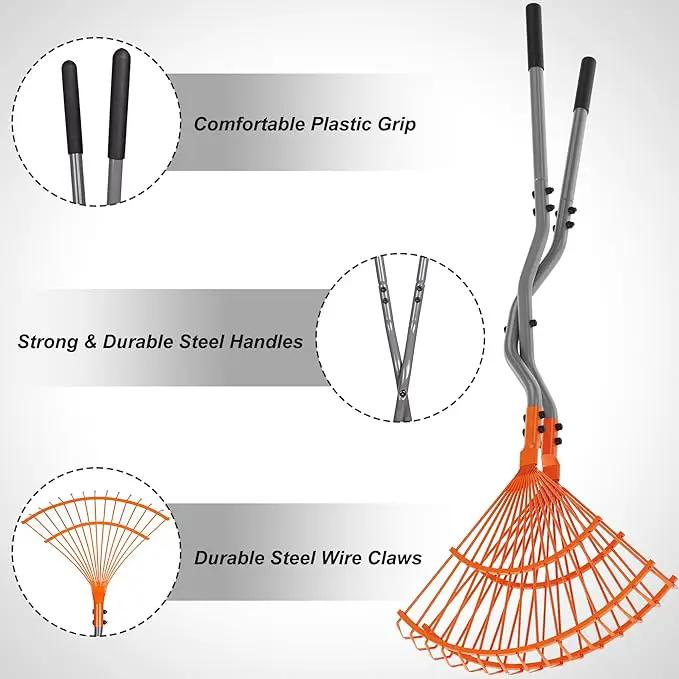 Walensee Leaf Grabber Rake, Leaf Collector Tool with Long Steel Handle & Steel Claw, Lightweight & Efficient Leaf Picker, Comfortable Grip, Ideal for Leaves, Twigs, Yard Waste Garden Cleanup by GreenHaven Gardens