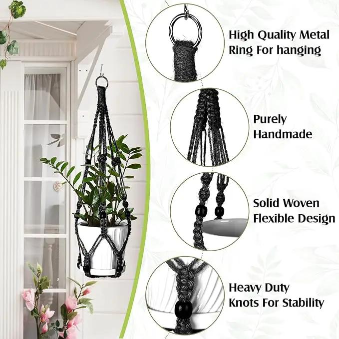 Hoteam 12 Pcs Macrame Plant Hangers Macrame Hanging Planters for Indoor Plants Handmade Boho Hanging Baskets Flower Pots Holder for Outdoor Home Wall Decor by GreenHaven Gardens