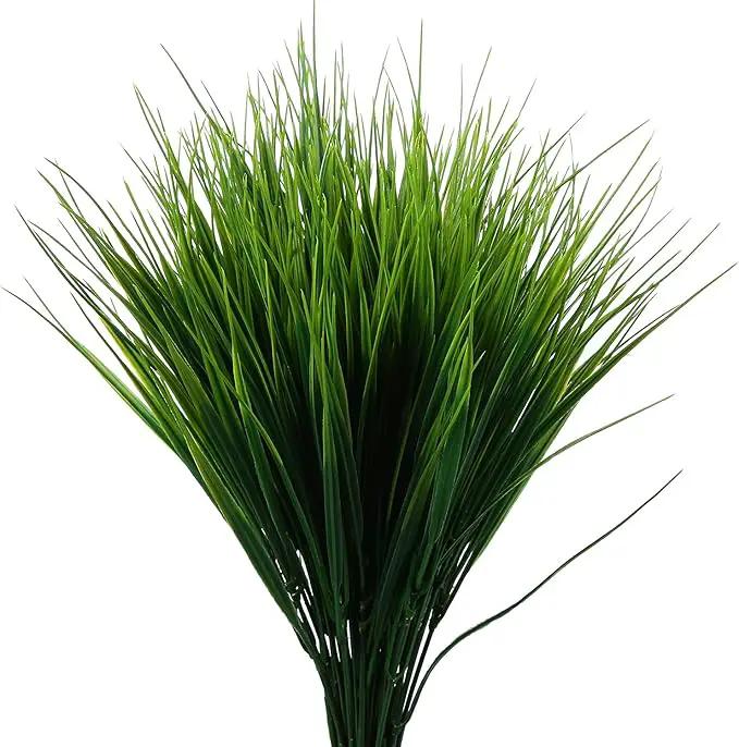 8 Pack Artificial Plants Flowers Grass Shrubs No Fade Faux Plastic Flowers Outdoor for Farmhouse Garden Porch Patio Indoor Wedding Decoration Greenery Fake Plants uv Resistant (3#Green) by GreenHaven Gardens
