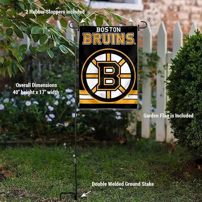 WinCraft Boston Bruins Garden Flag with Pole Stand Holder by GreenHaven Gardens